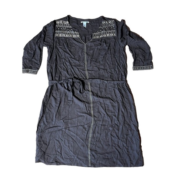 Women's Lucky Brand Brown Embroidered Dress. Boho. Size Large - Picture 2 of 8